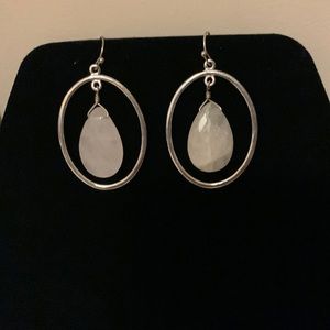 Loft steel, and rose quartz boho earrings